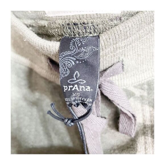 prAna Jogger Womens Cozy Up Ankle Pants Green Camo Pull On Drawstring Ladies XS - Picture 8 of 9